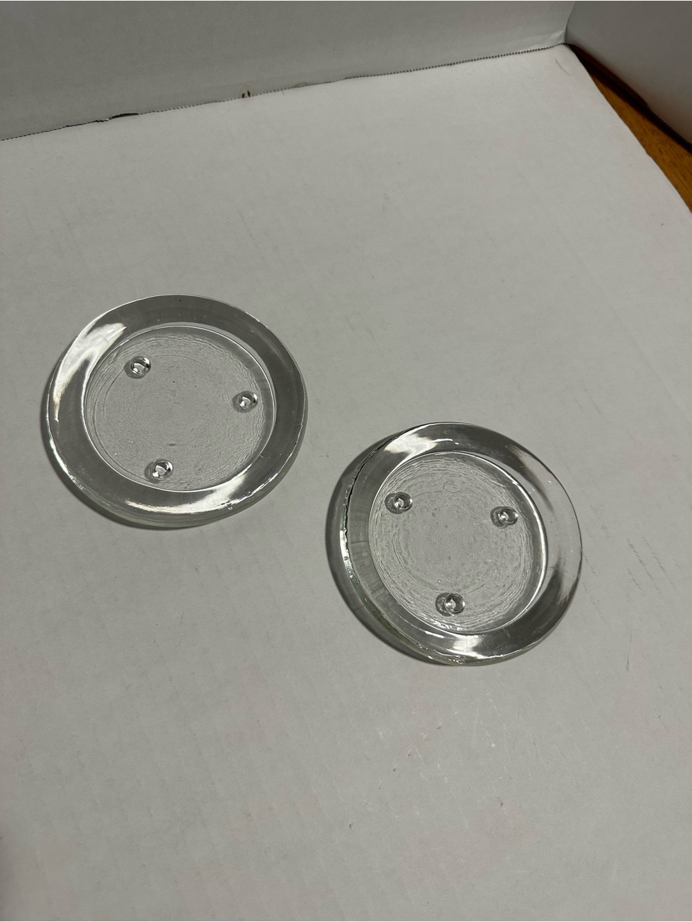Clear Glass Round Glass round coasters-Set of 2